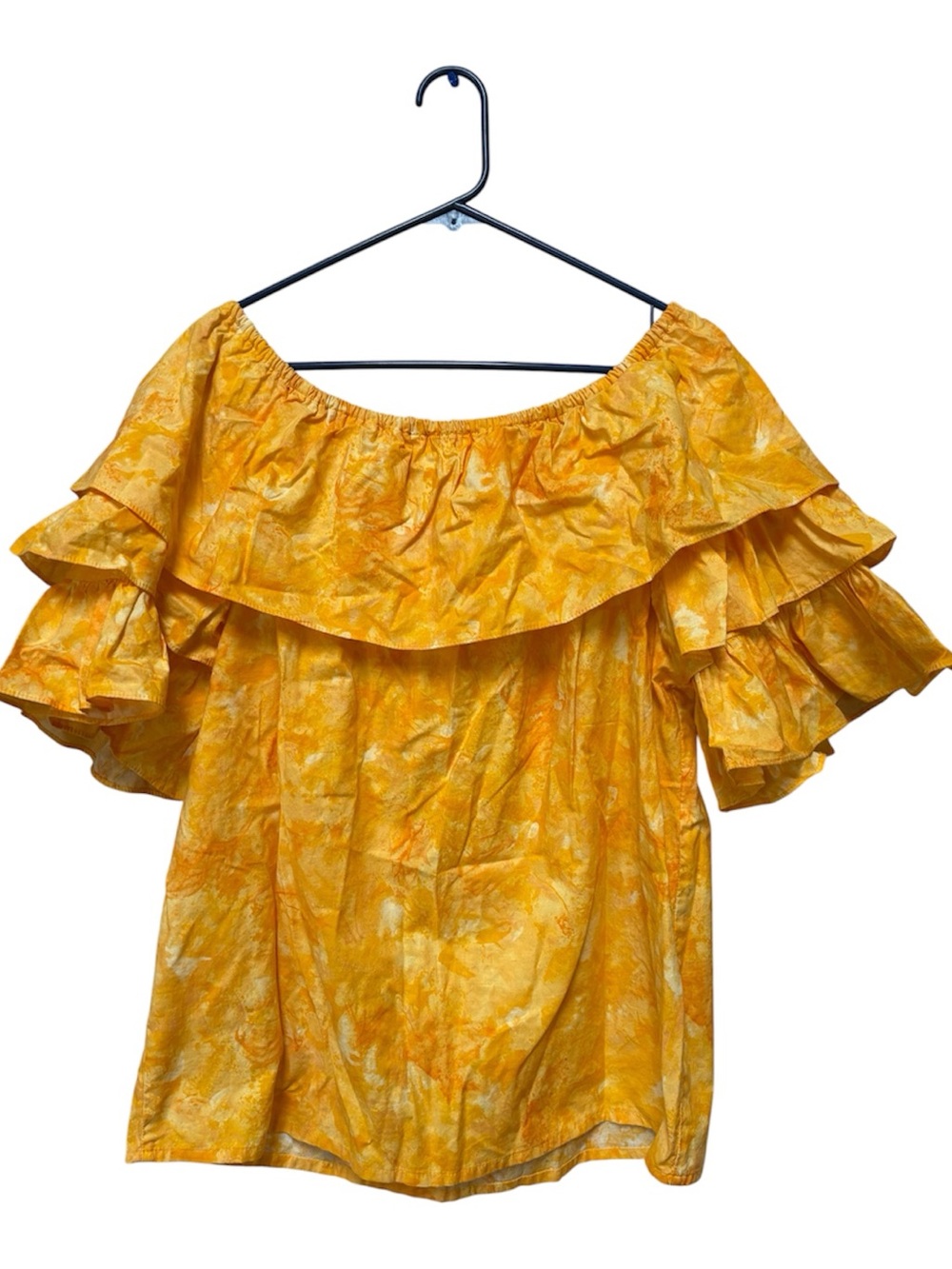 Citlali XL Texas Floral Ruffle Boho Festival Blouse